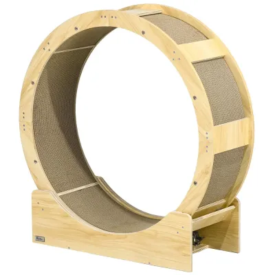 Katthjul Träningshjul Natur av Ek och Sisal 91 cm