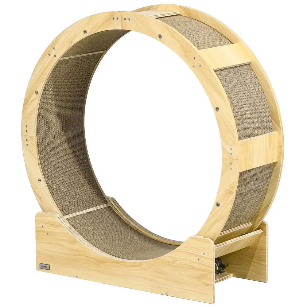 Katthjul Träningshjul Natur av Ek och Sisal 91 Cm