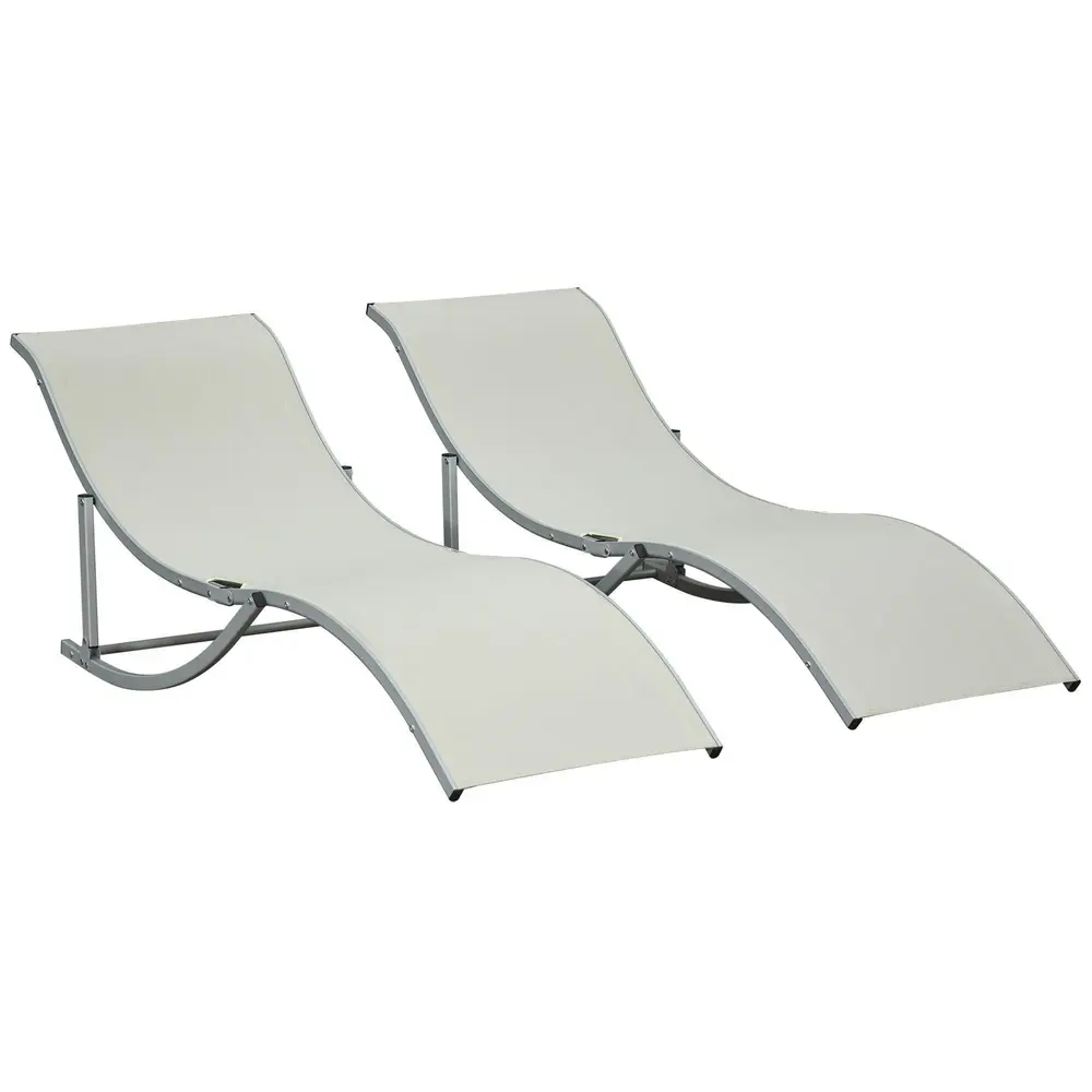 Hopfällbara Solstolar 2-Pack 165 x 61 x 63 Cm