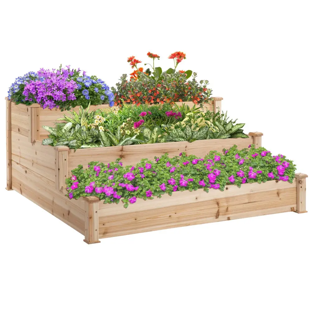 Blomtrappa i 3 Våningar Upphöjd 124 x 124 x 56 Cm