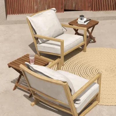 Trädgårdsbord 2-pack Hopfällbara Bord i 45 x 45 x 45 cm