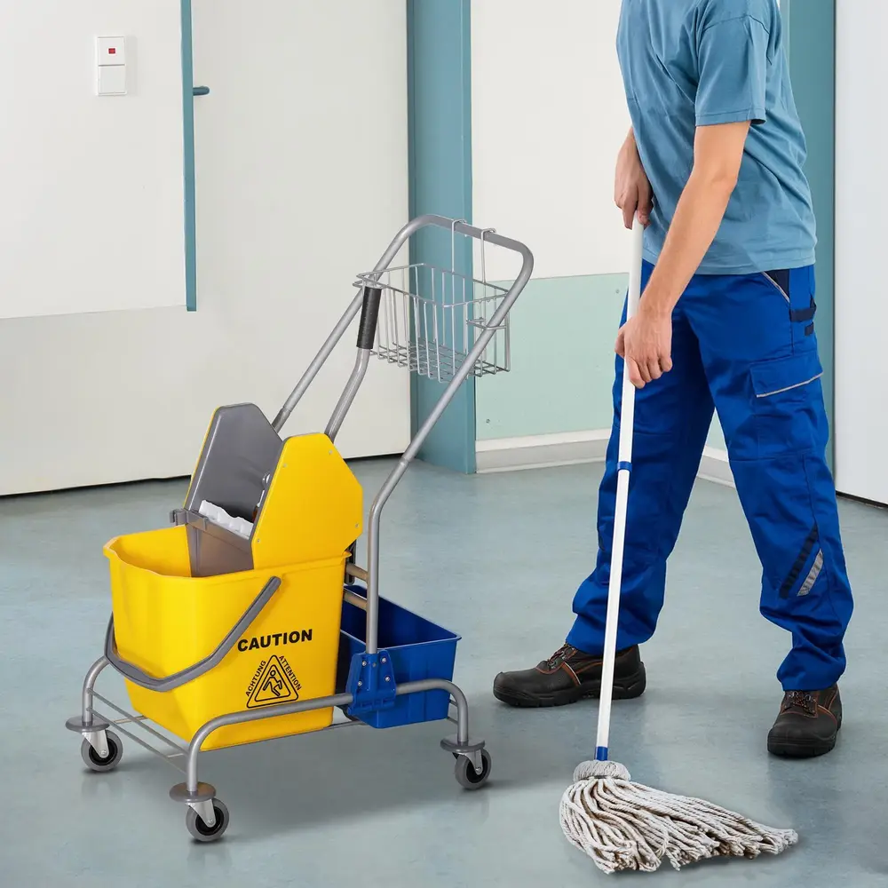 Moppvagn 25 L Kapacitet 4 Hjul för Effektiv