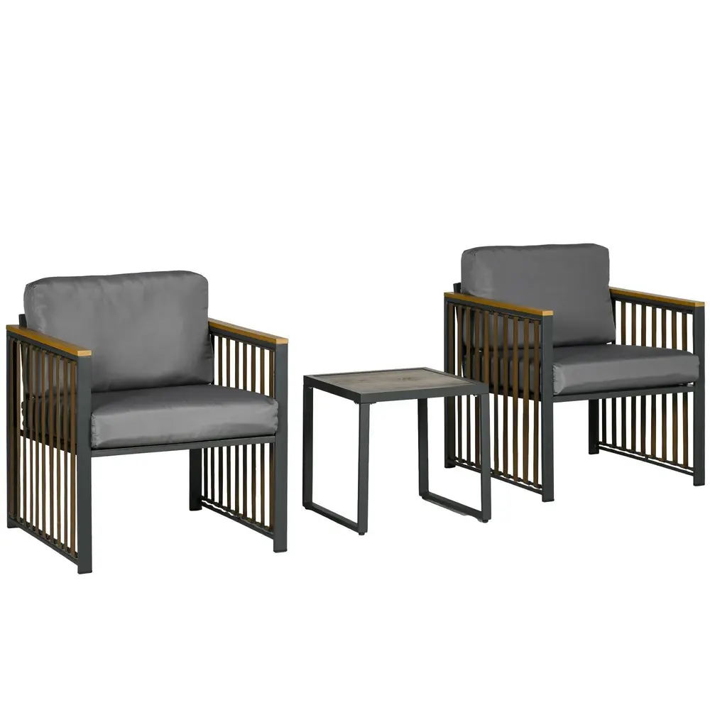 Trädgårdsmöbler Bistroset Grå av Stål 53,5 x 64 x 93 Cm