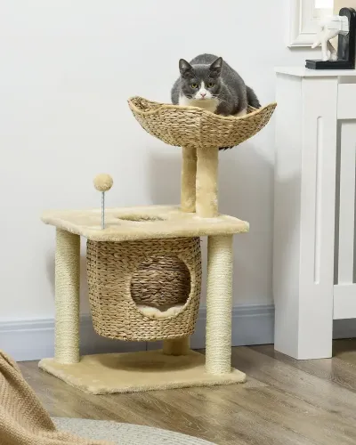 Klösträd Beige av Sisal och Plysch 74 cm