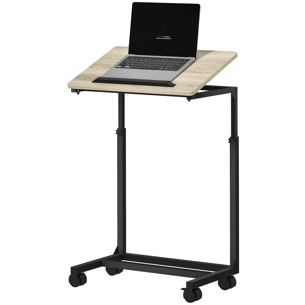 Höjdjusterbart Sidobord Skrivbord och Sängbord 4 Hjul