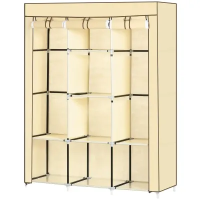 Tyggarderob Klädskåp Beige av Fibertyg 125 x 43 x 162,5 cm