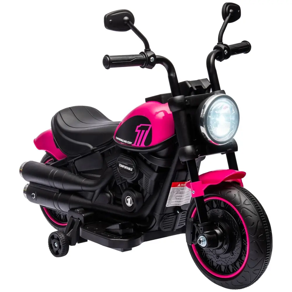 Elmotorcykel Barnfordon Rosa av Metall och Plast för Barn