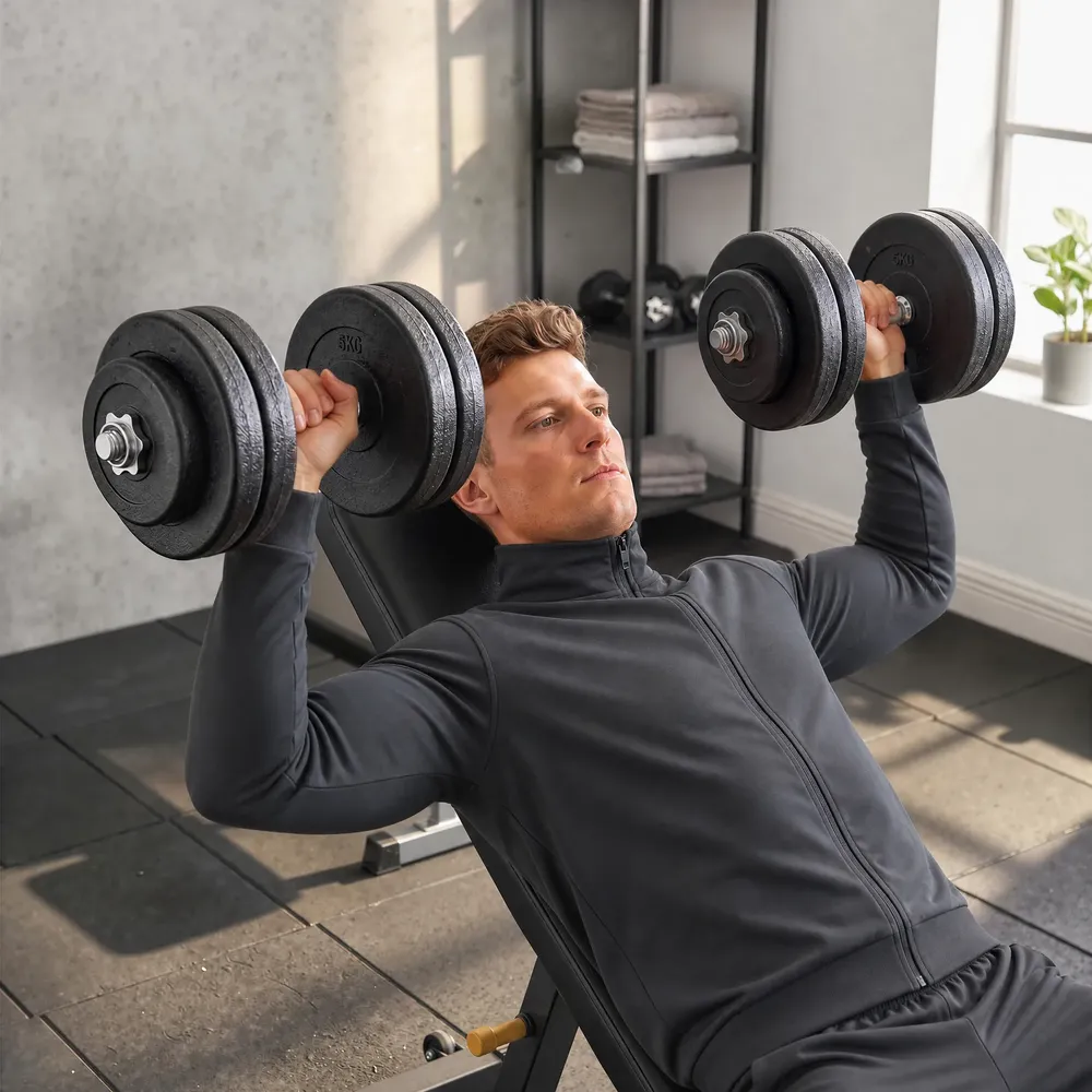 Hantelset Hantlar Svart av Stål för Styrketräning 50 Kg Set