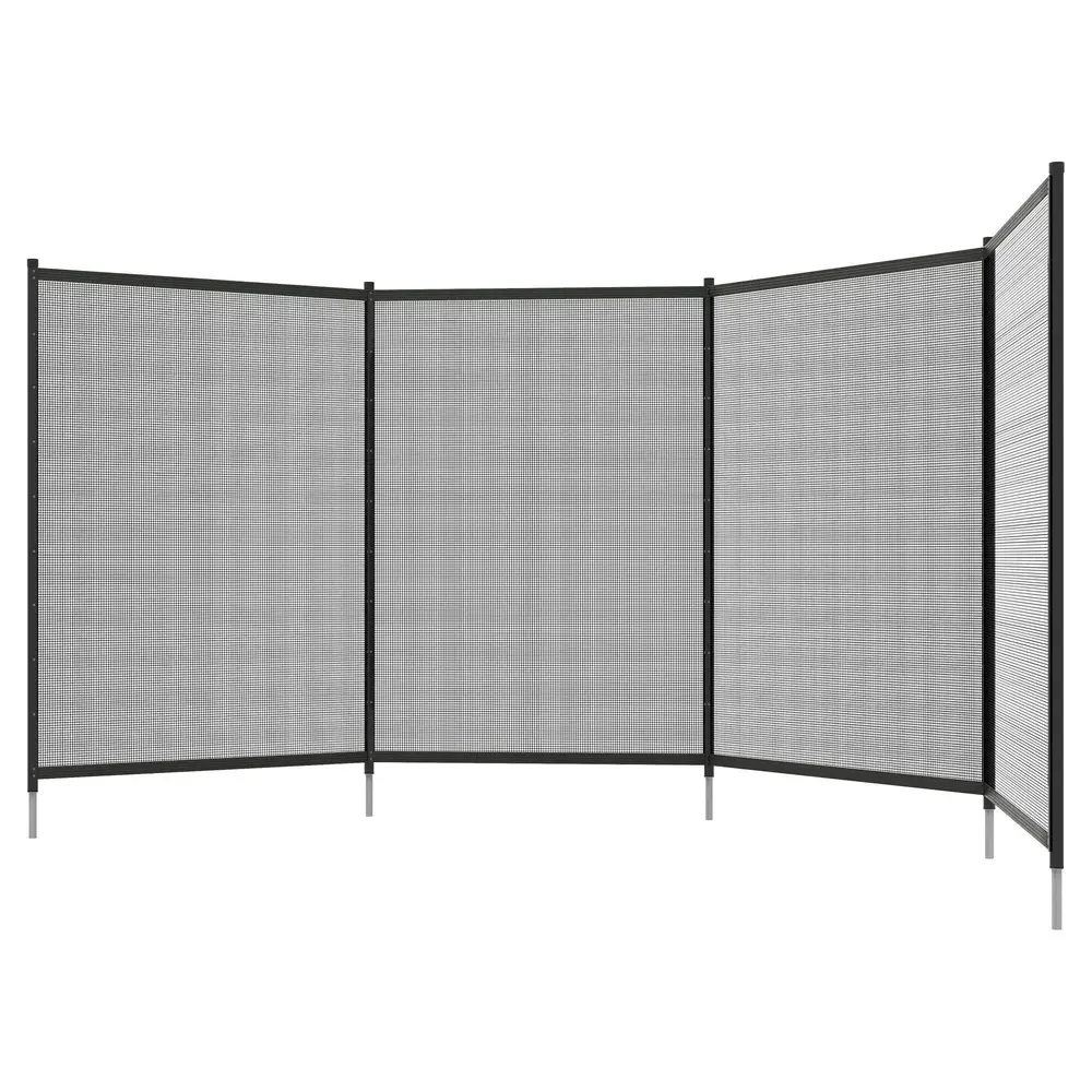 Dammstaket Trädgårdsstaket Svart av Mesh 365 x 126 Cm