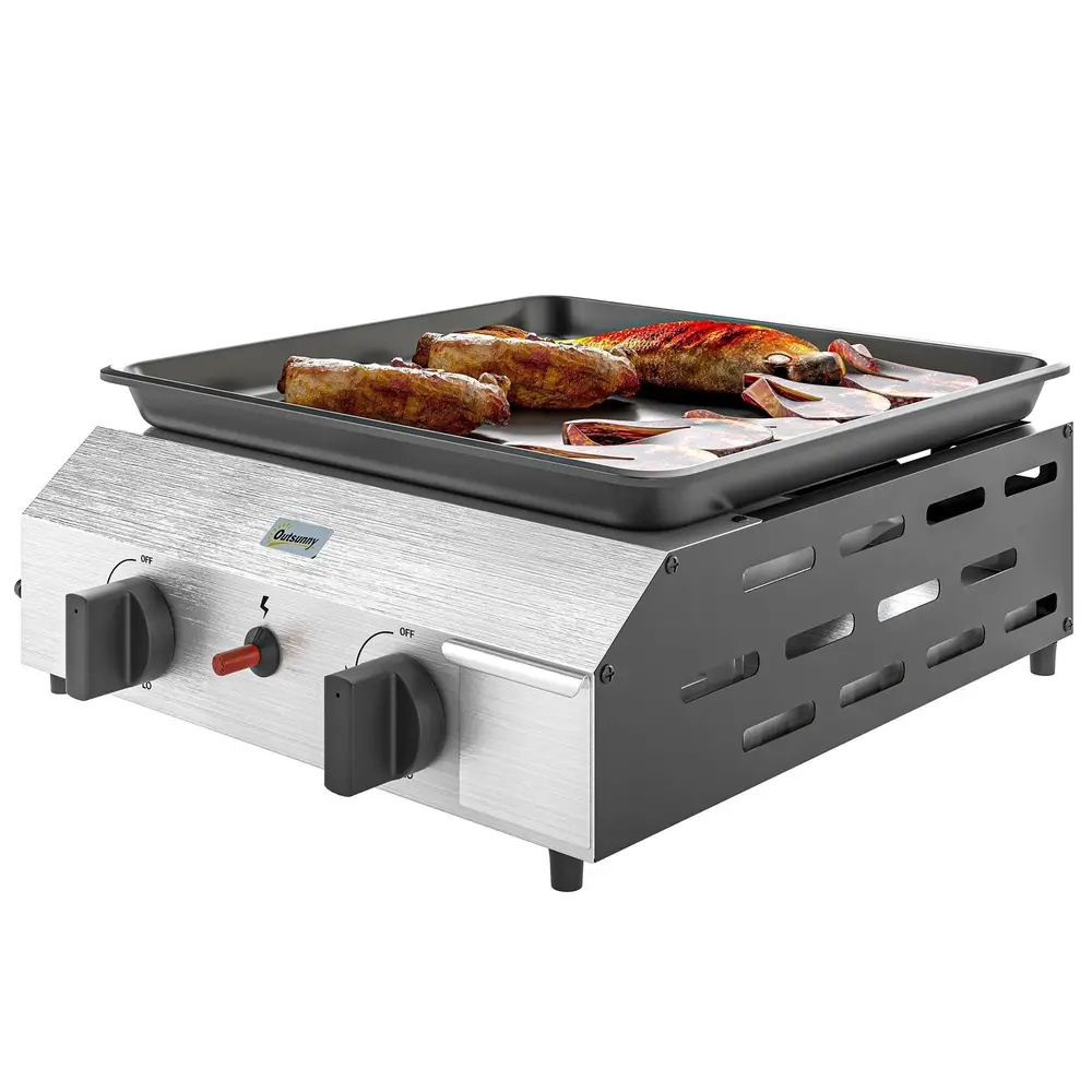 Gasolgrill Grillvagn 2 Brännare 44 x 44,5 x 19 Cm