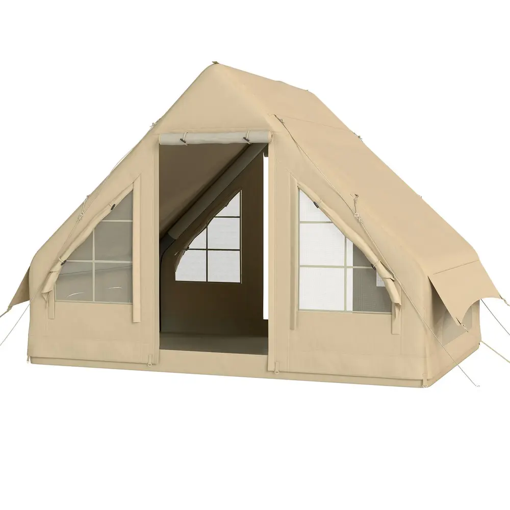 Campingtält Uppblåsbart Tält för 3 Personer Beige av Oxford
