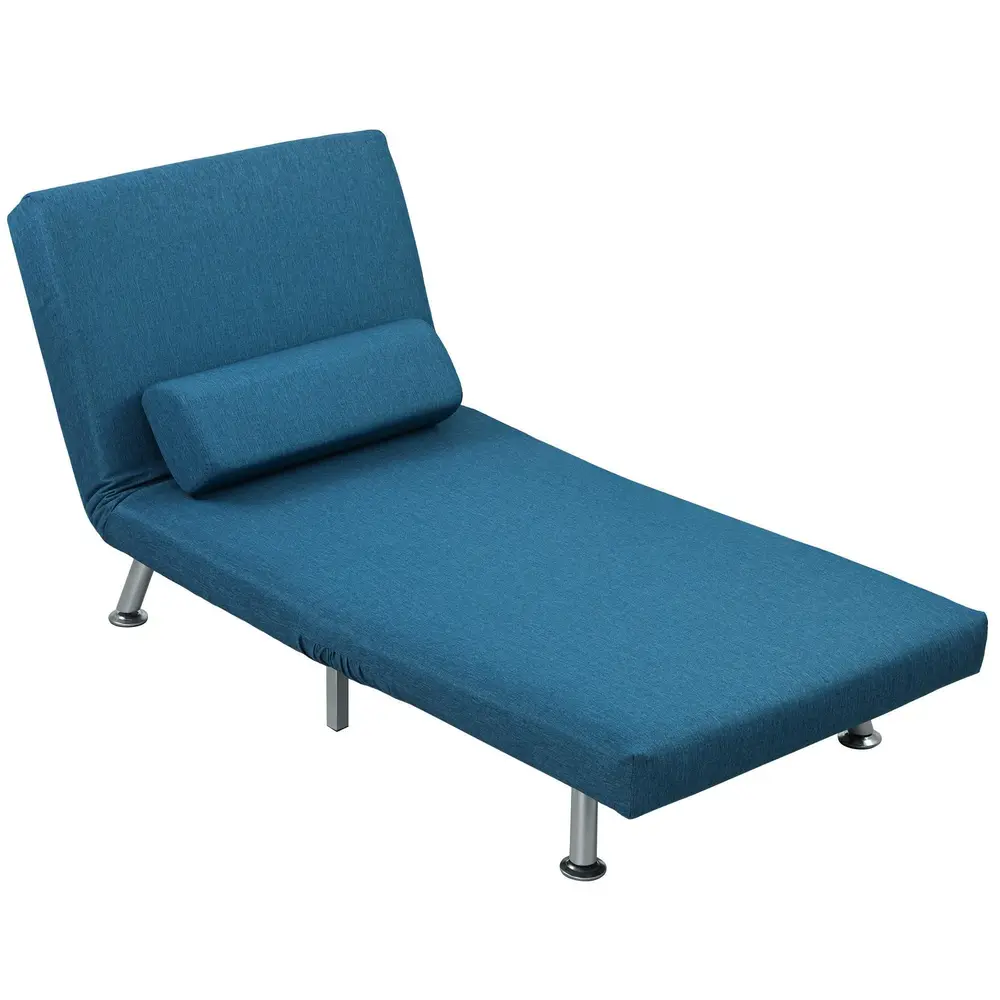 Hopfällbar Vilstol med Sängfunktion i Linnelook 75x70x75 Cm