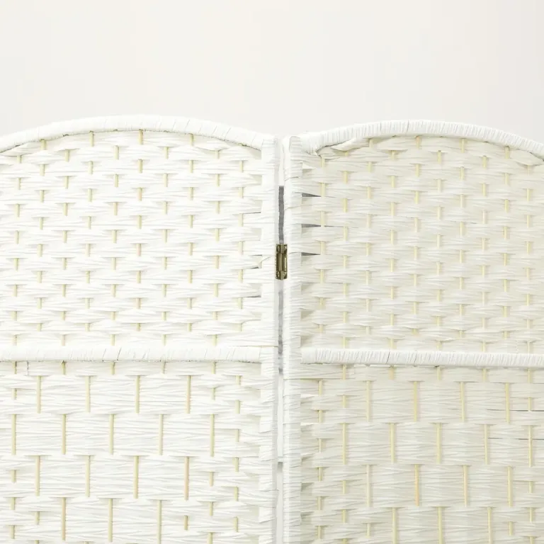 4-Panels Rumsavdelare med Vikbar Skiljevägg och Vävmönster Handvävt