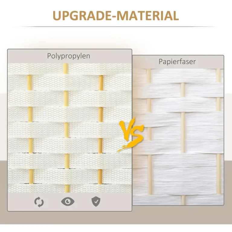 4-Panels Rumsavdelare Vikbar Sekretessskärm Sovrum, Vit Hopfällbar