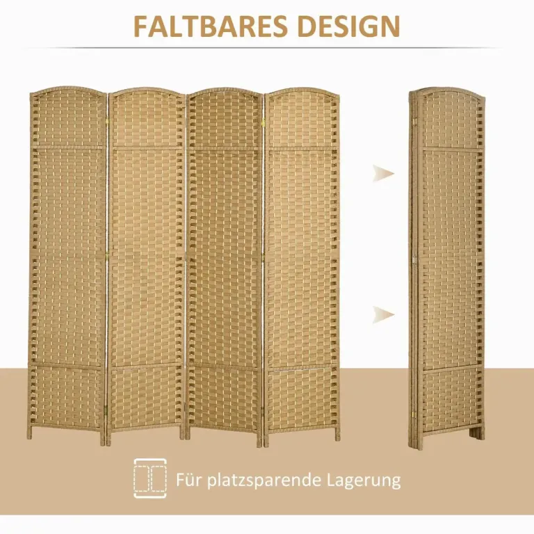 4-Panels Rumsavdelare Vikbar Sovrum och Hemmakontor, Natur Skärmvägg