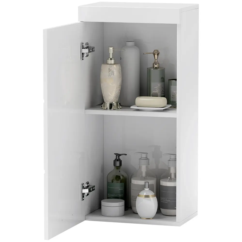Väggskåp Badrumsskåp med Dörr Vit av 37,2 x 24,5 x 76,8 Cm