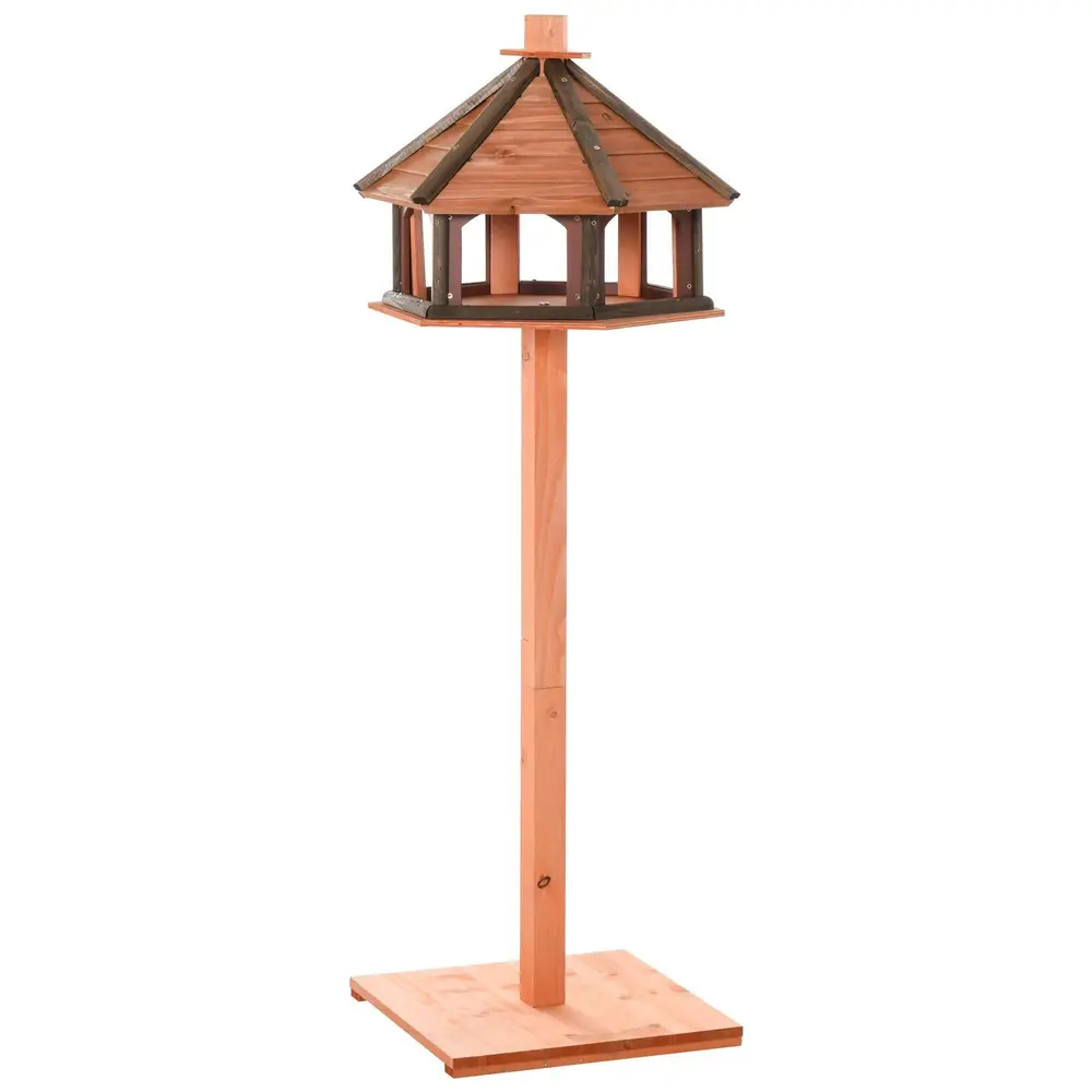 Fågelhus Fågelmatare Träfågelvilla Matare Ø52 x H130 Cm