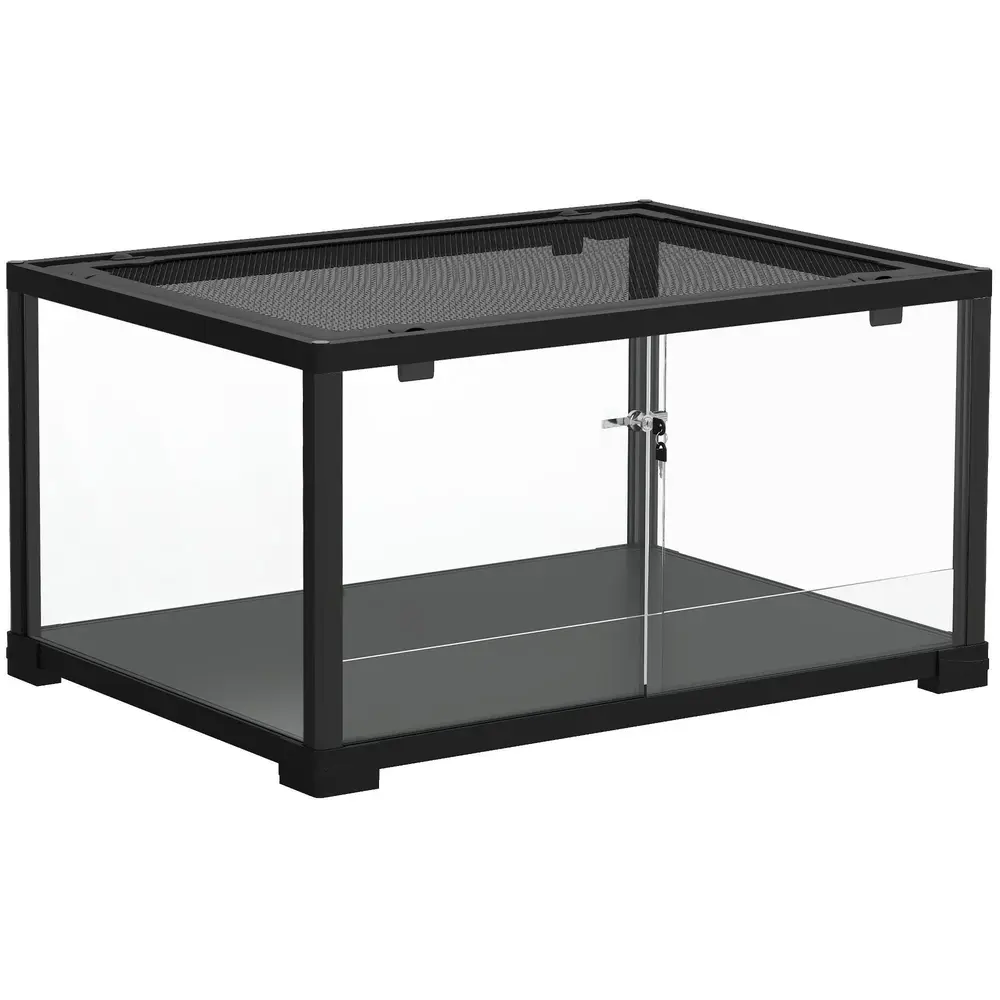 Terrarium 86 Liter Svart Glas och Metall för 60x45x32 Cm