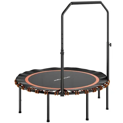Fitnesstrampolin med Handtag Hållbar och Orange Stål