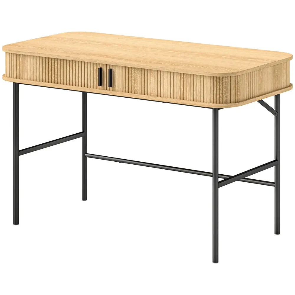 Skrivbord Datorbord Ek av Stål och Trä 120 x 60 x 76,5 cm