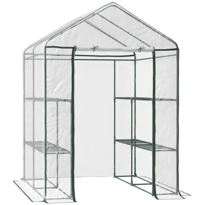 Tunnelväxthus Walk-in Trädgårdsskjul Tomatväxthus 6 Hyllor