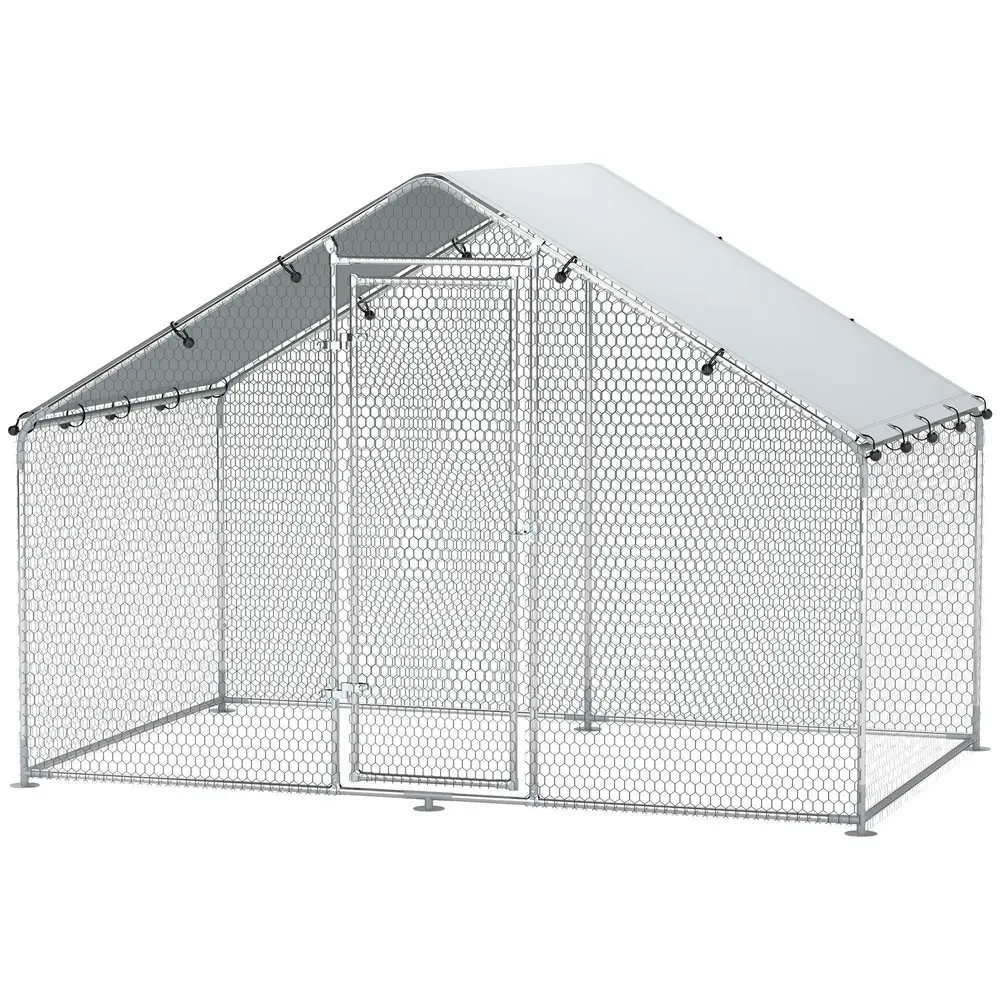 Hönshus Hönsgård Utomhusbur Silver 3 x 1,7 x 1,9 M
