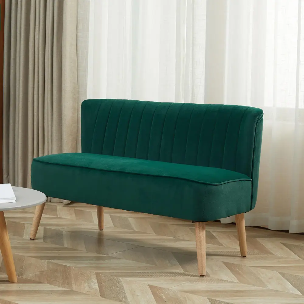 Soffa Retro Design 2-sits Soffa Träben 117cm x 56,5cm x