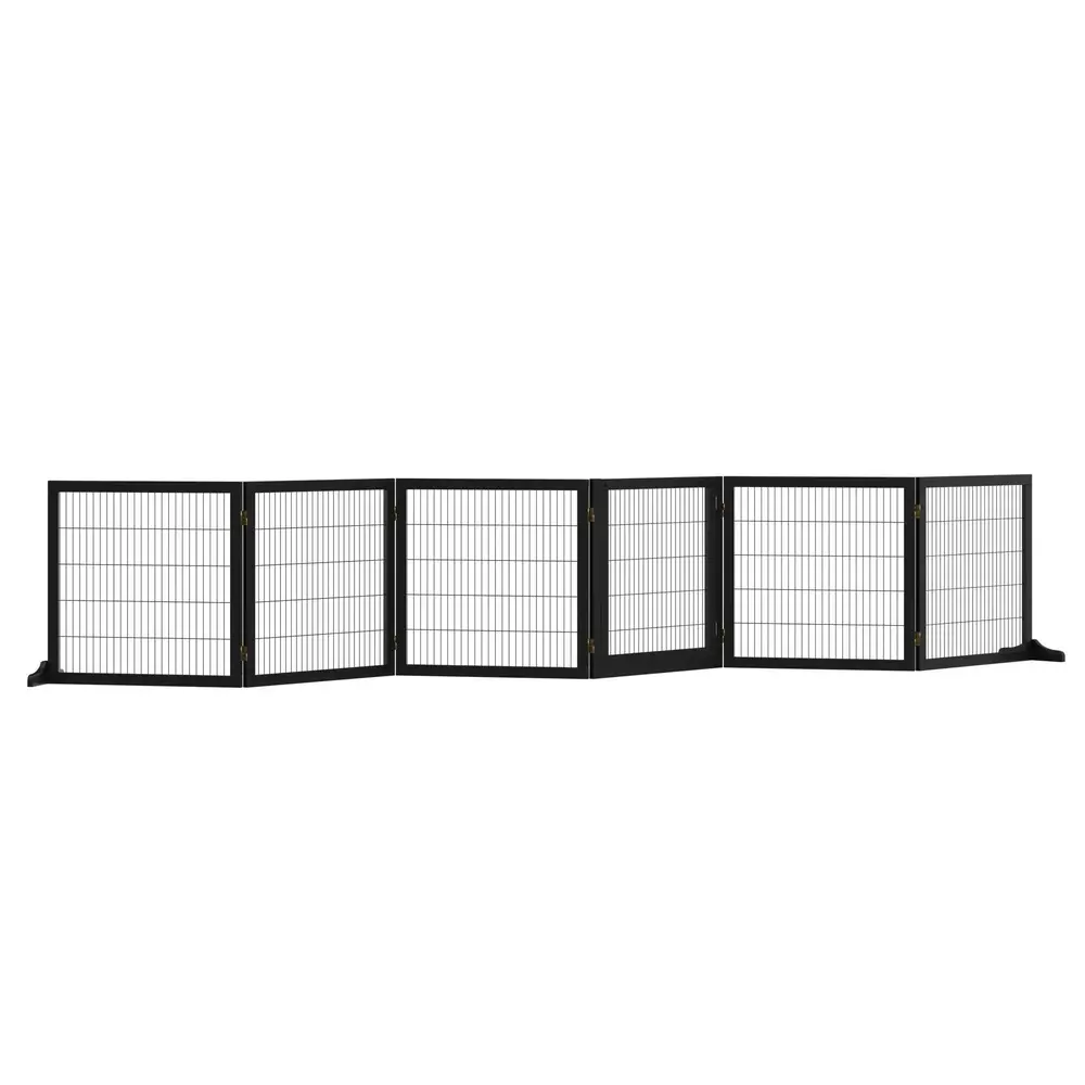 Vikbar Hundgrind i 4 Sektioner 432 x 36 x 70 Cm