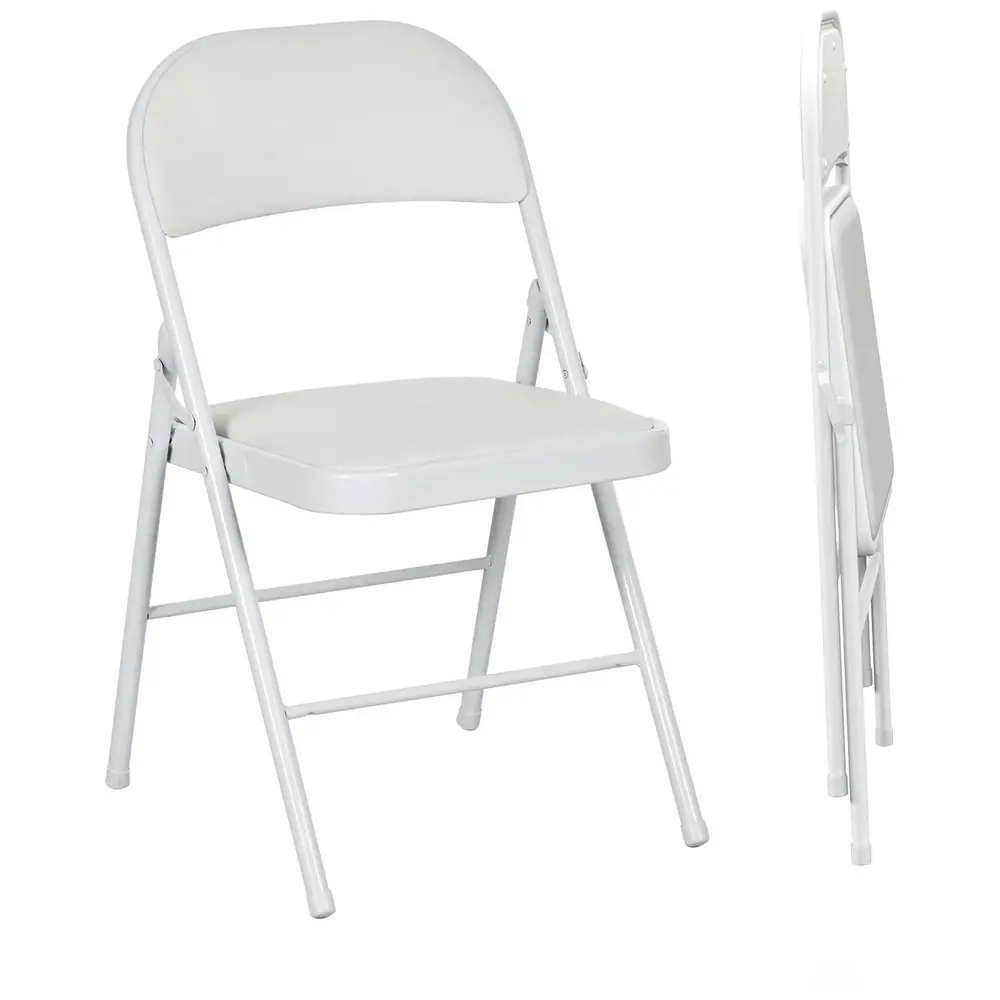 Set 2 Hopfällbara Kontorsstolar med Metallben