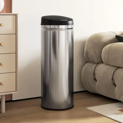 Sensorstyrd Papperskorg 50 l i Rostfritt Stål, Silver Soptunna Lock