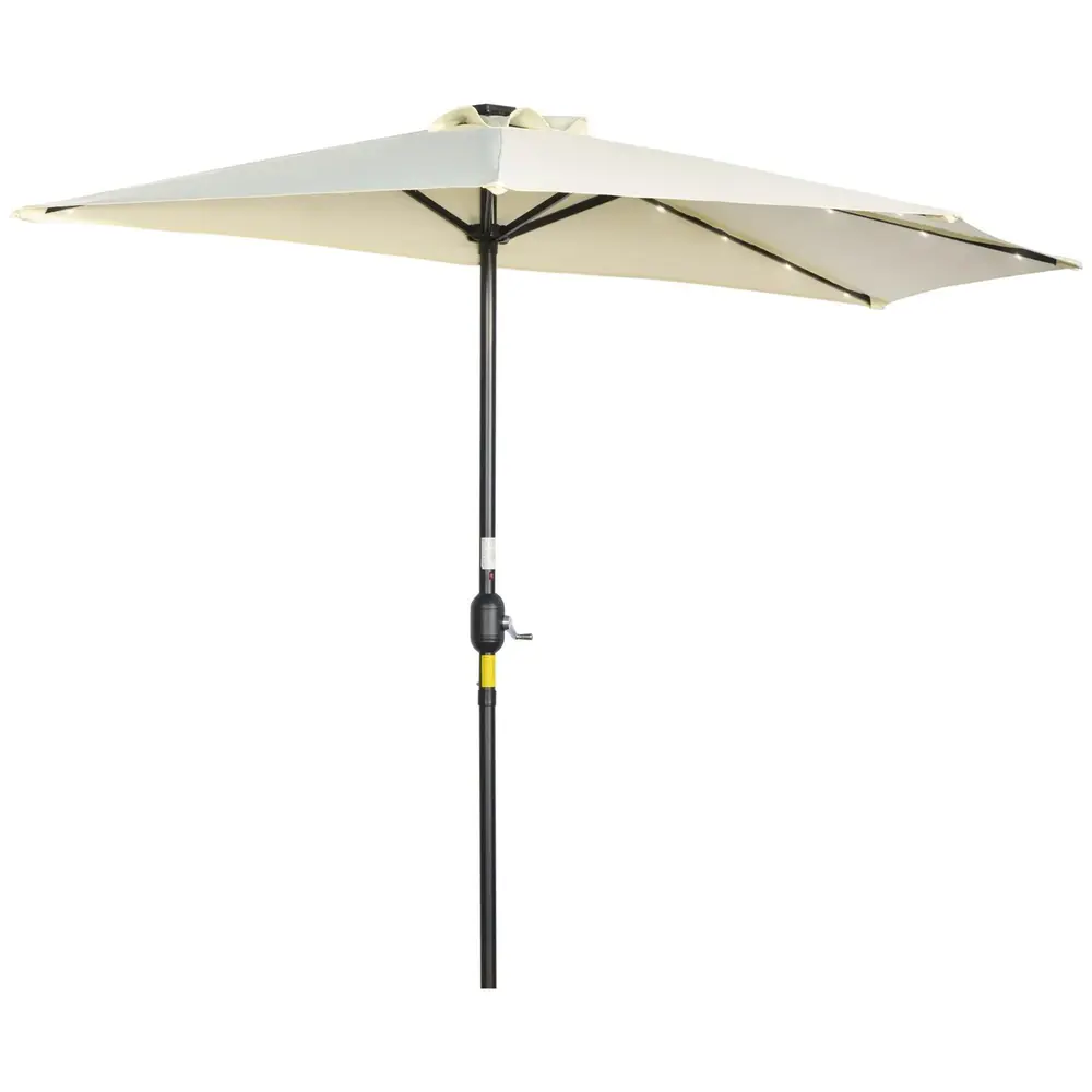 Parasoll Halvt Paraply Beige av Metall 265 x 240 Cm