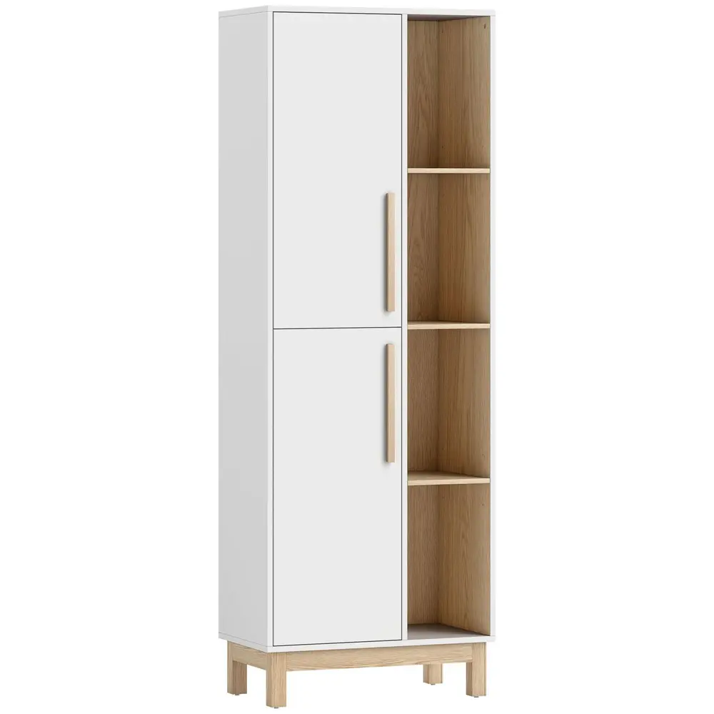 Bokhylla Stor Vit MDF Hylla 4 Öppna Hyllplan 176 Cm