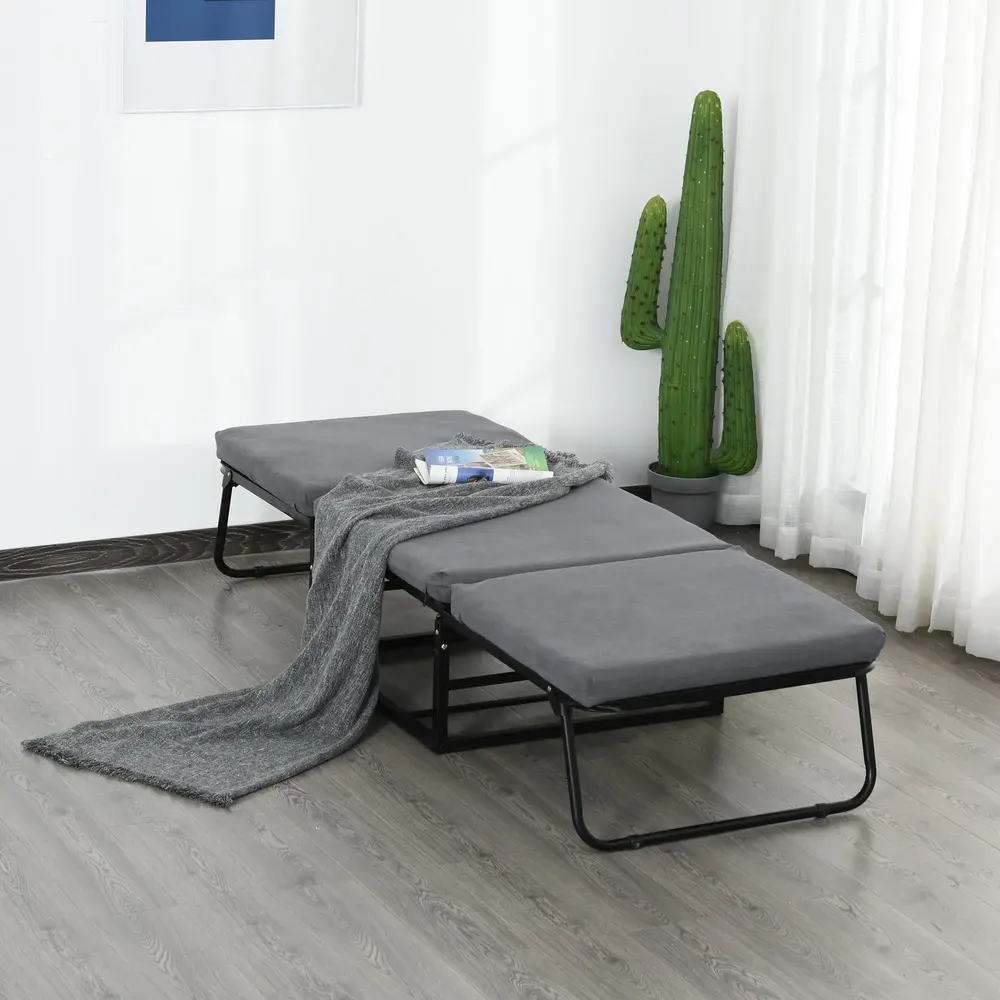 Gästsäng Hopfällbar 2 i 1 Pall Polyester 192 x 68 x 37 Cm