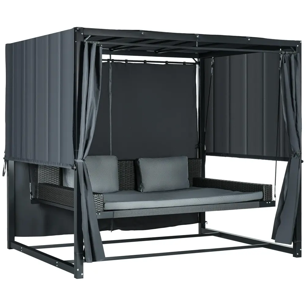 Hammock med Pergola-Tak Trädgårdsgunga 235 x 180 x 210 Cm