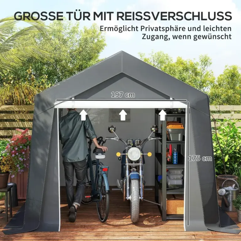 Garagetält med Rullport och Ventilation 3 x 3 m, Grå