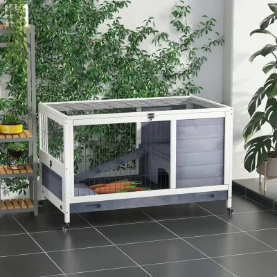 Liten Djurstall Mobil med Hjul Marsvinsbur 90 x 53 x 59 cm