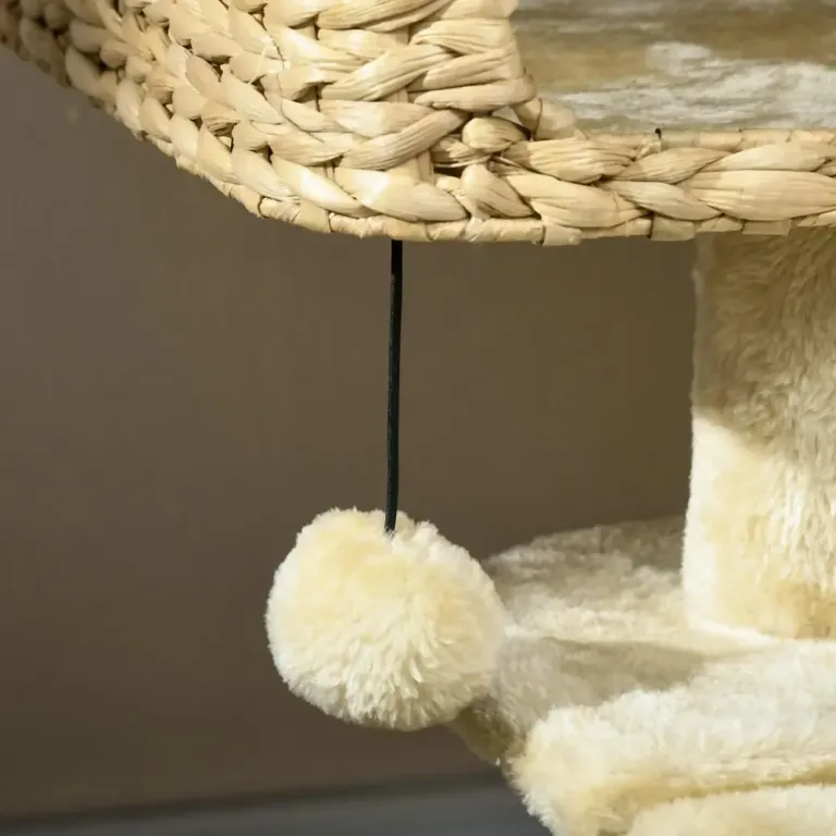 Kattskrapstolpe Klösträd Beige av Sisal och Plysch 98 cm