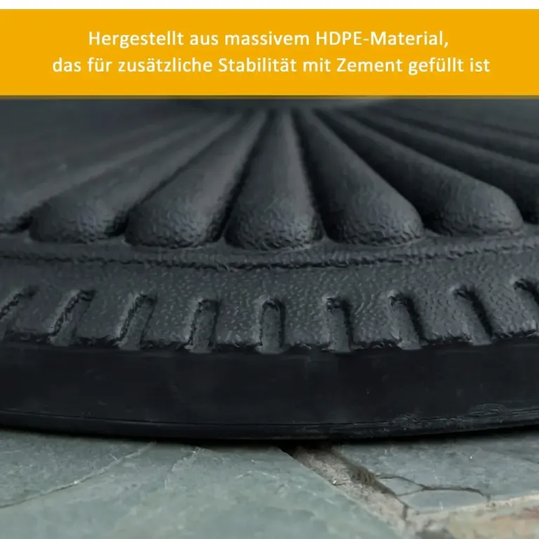 Rund Parasollfot i Cement Parasollstativ 49 cm