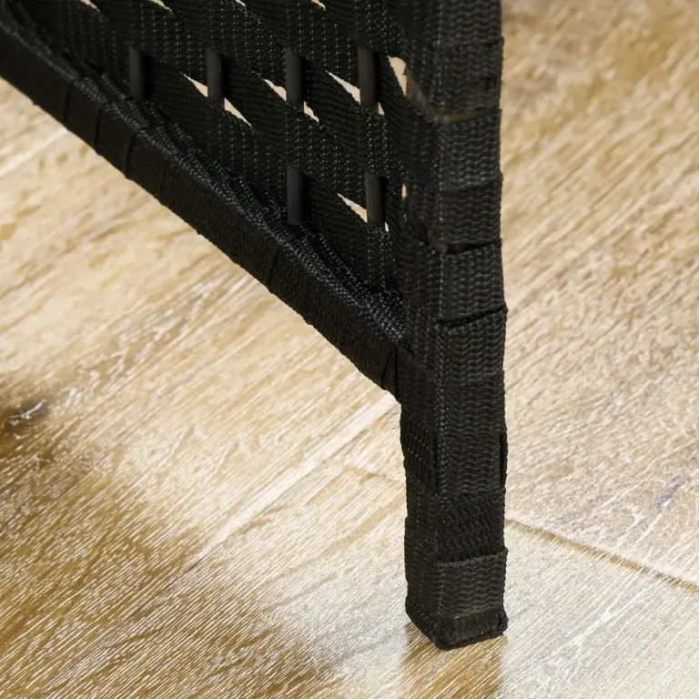 6-Panels Rumsavdelare Vikbar Sekretessskärm Sovrum, Svart Skärmvägg