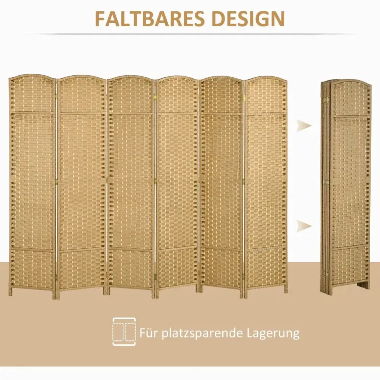 6-Panels Rumsavdelare Vikbar Sovrum och Hemmakontor, Natur Skärmvägg