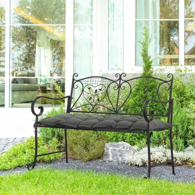 Sittdyna Stolsdyna med Knytband Mörkgrå av Tyg 100 x 40 cm