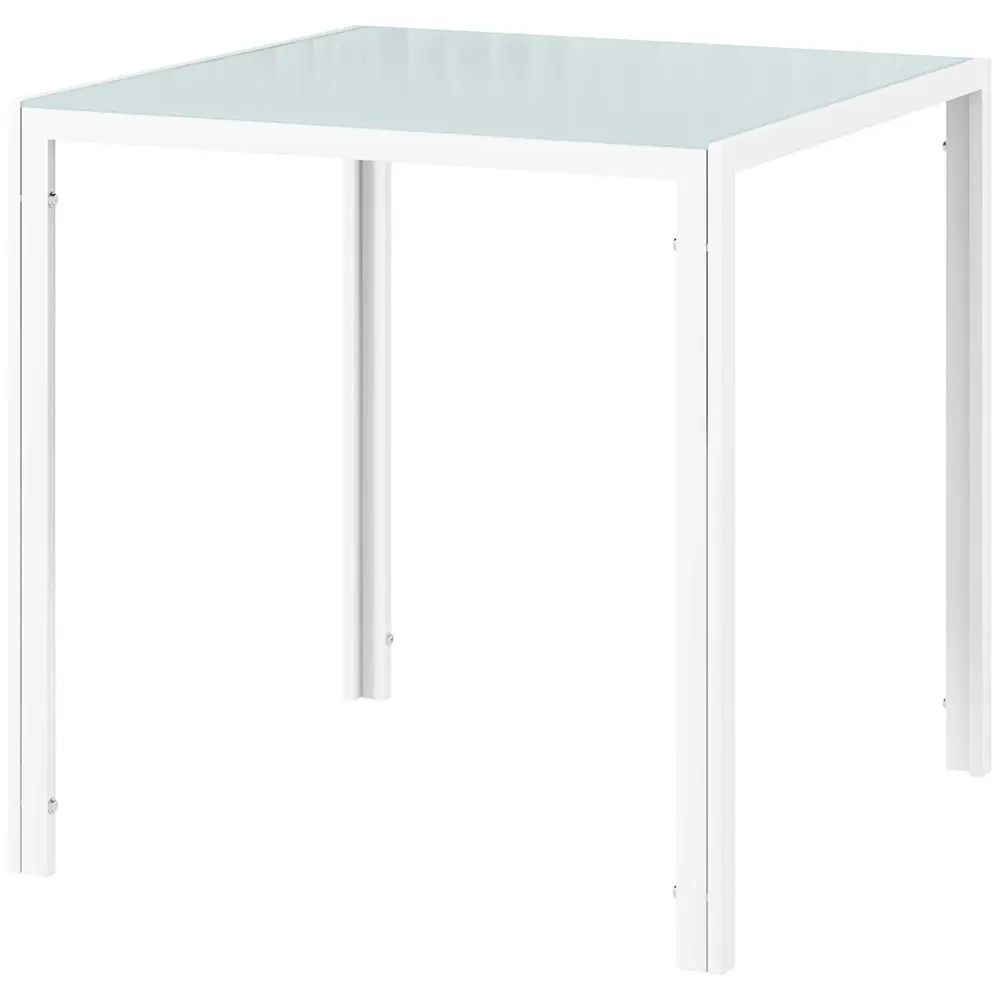 Matbord Köksbord Vit av Härdat Glas 75 x 75 x 75 Cm