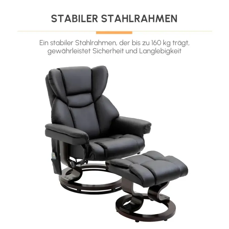 Avkopplande Stol med Massagefunktion Massagefåtölj Konstläder