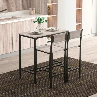 Barbord 2 Stolar 3-Delat Bordsset MDF 89 x 45 x 87 cm