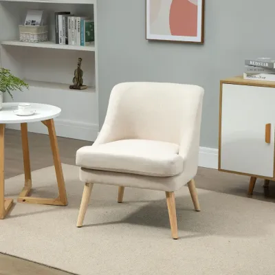 Loungestol med Linnelook och Armstöd Stoppad