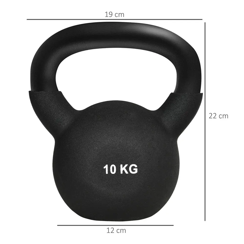 Kettlebell i Gjutjärn 10 Kg Ergonomisk Träningsvikt