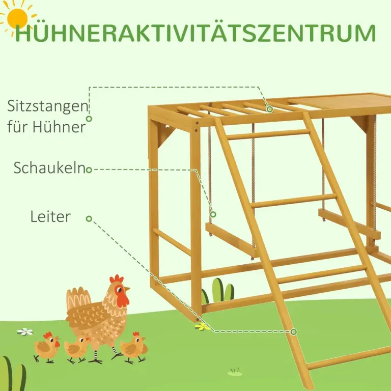 Kycklinglekstativ Lekplats Natur av Trä för Kycklingar Höns Lekställ