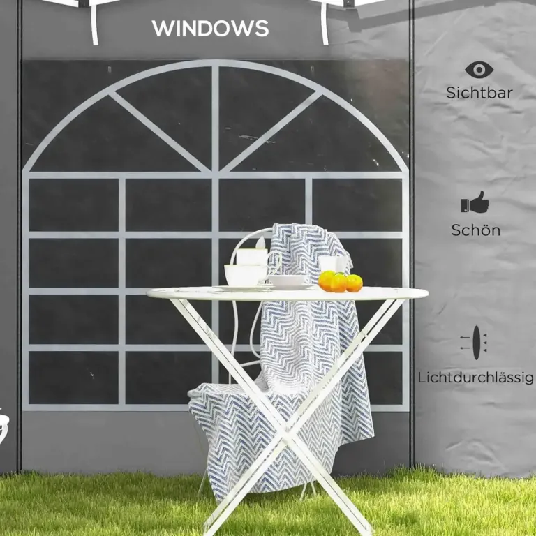 Paviljonggardiner 2-pack med Fönster och Dörrar 3 x 3 m