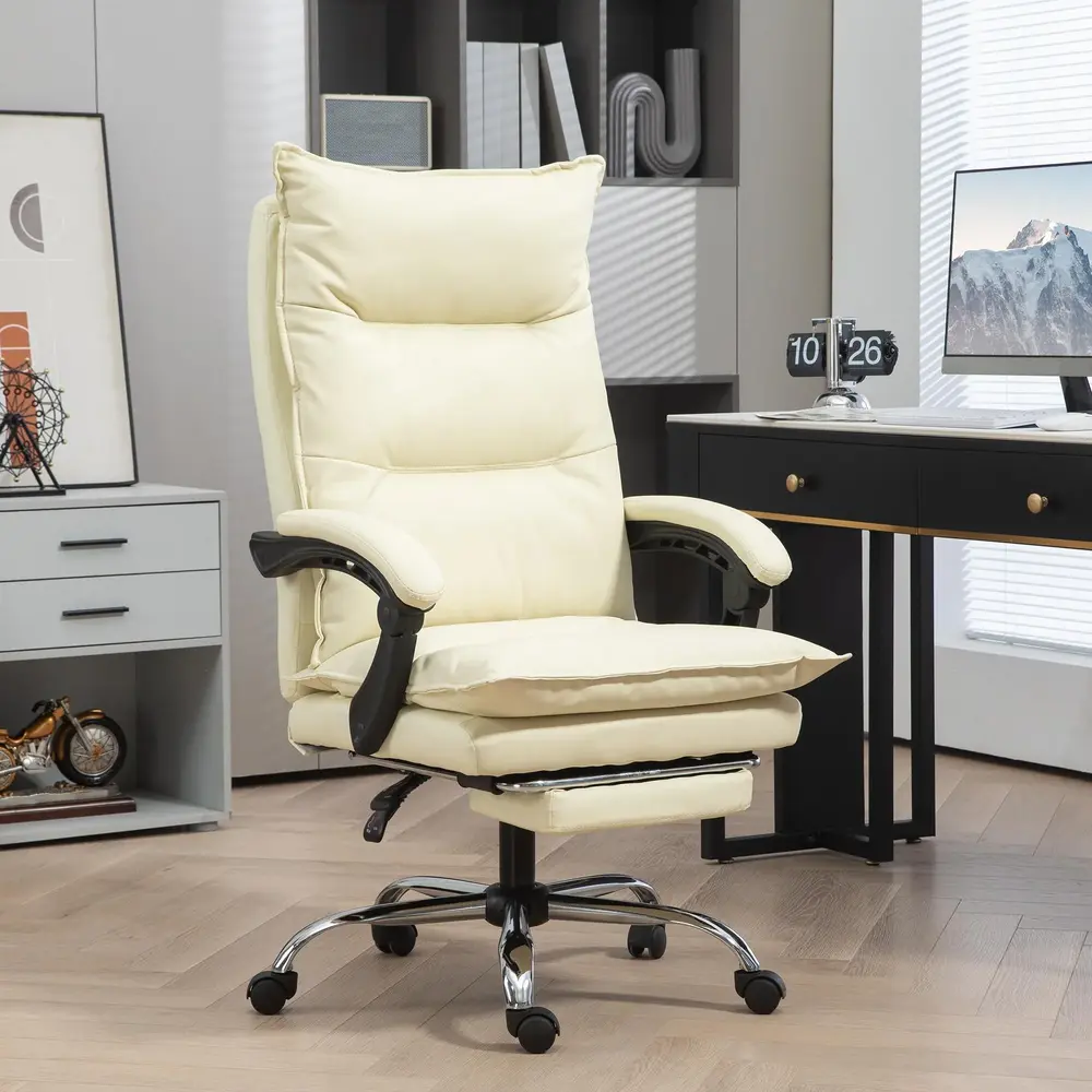 Kontorsstol Beige av Konstläder och Metall