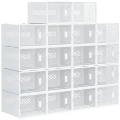 Skokartonger Skoförvaring Set 18 Transparent Vit